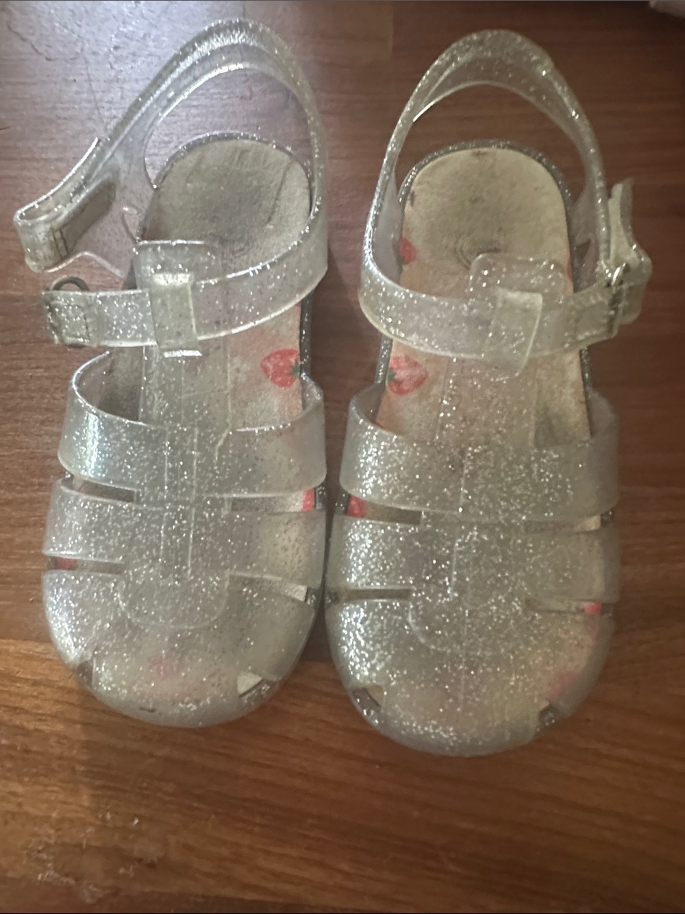 Kids Glitter Jelly Sandals - Silver